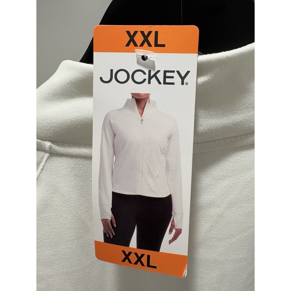 Jockey Full Zip Athletic Jacket White XXL NWT